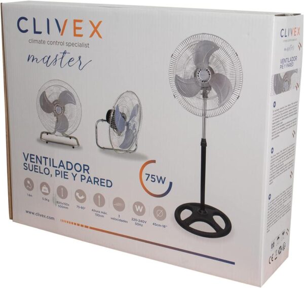 VENTILADOR CLIVEX MASTER INDUSTRIAL 45CM  75W